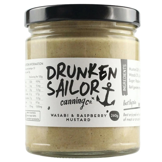 DRUNKEN SAILOR: Raspberry & Wasabi Mustard – 260g