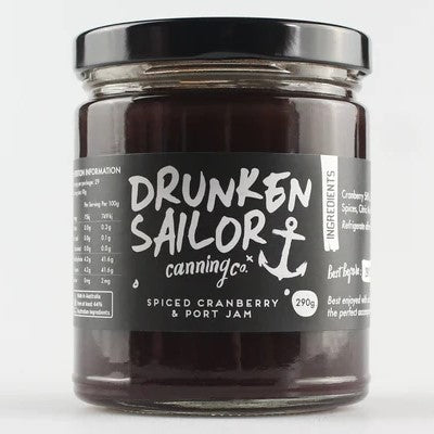 DRUNKEN SAILOR: Spiced Cranberry & Port Jam – 290g