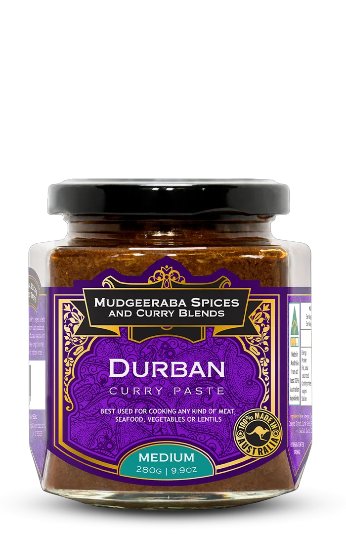 Mudgeeraba Spices Durban Curry Paste Medium 280g jar