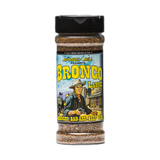 Heavenly Hell Bronco Layne beef rub 150g — front of the shaker on transparent background