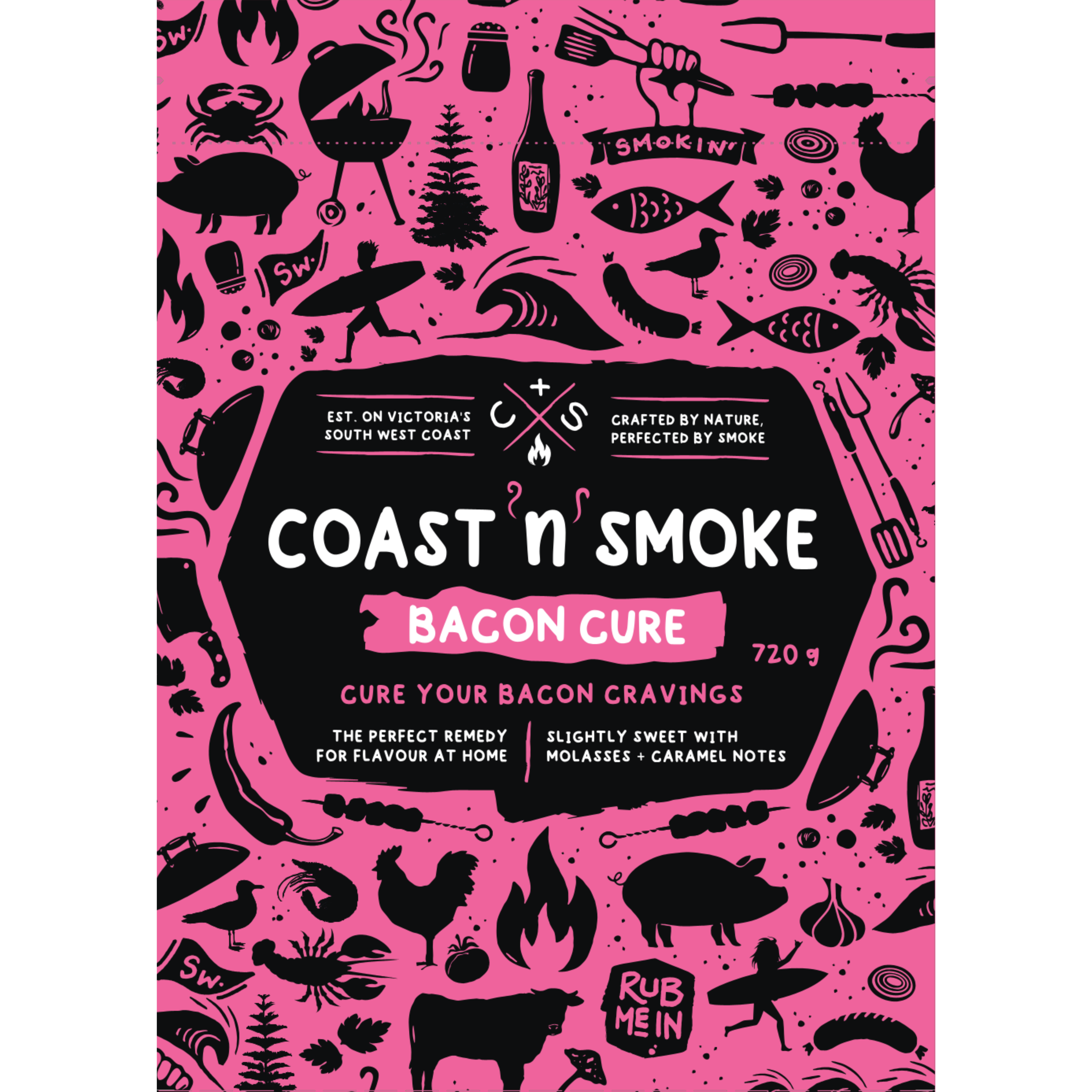 Coast N Smoke Bacon Cure makes up to 18kg of bacon