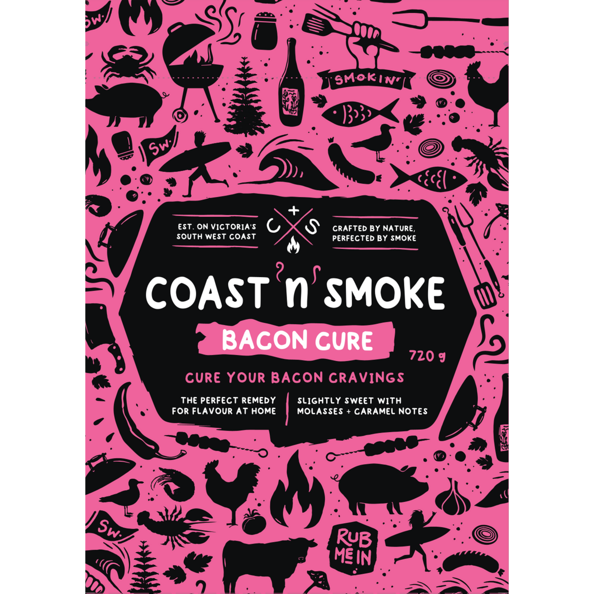 Coast N Smoke Bacon Cure makes up to 18kg of bacon
