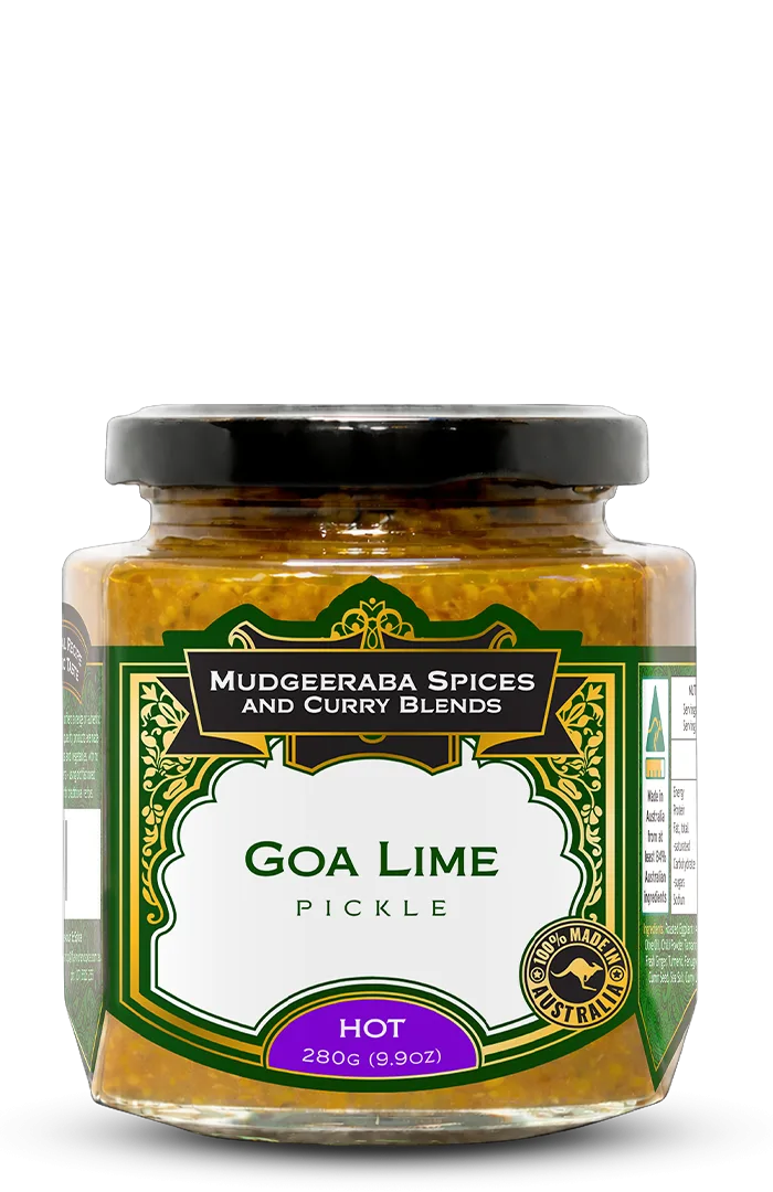 Mudgeeraba Spices Goa Lime Pickle Hot 280g jar