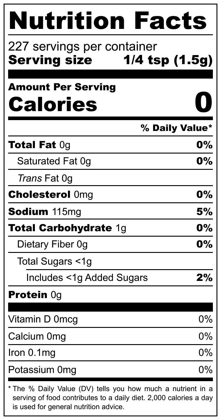 Meat Church Honey Hog Hot nutrition label