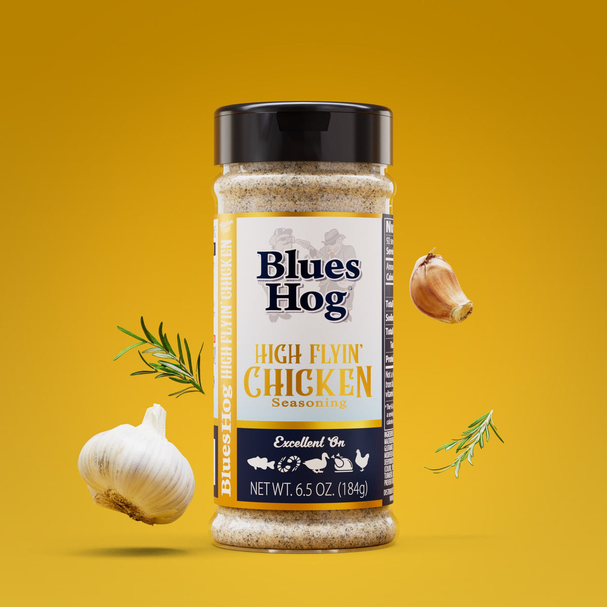 Blues Hog High Flyin' Chicken Seasoning 184g — front of the shaker bottle