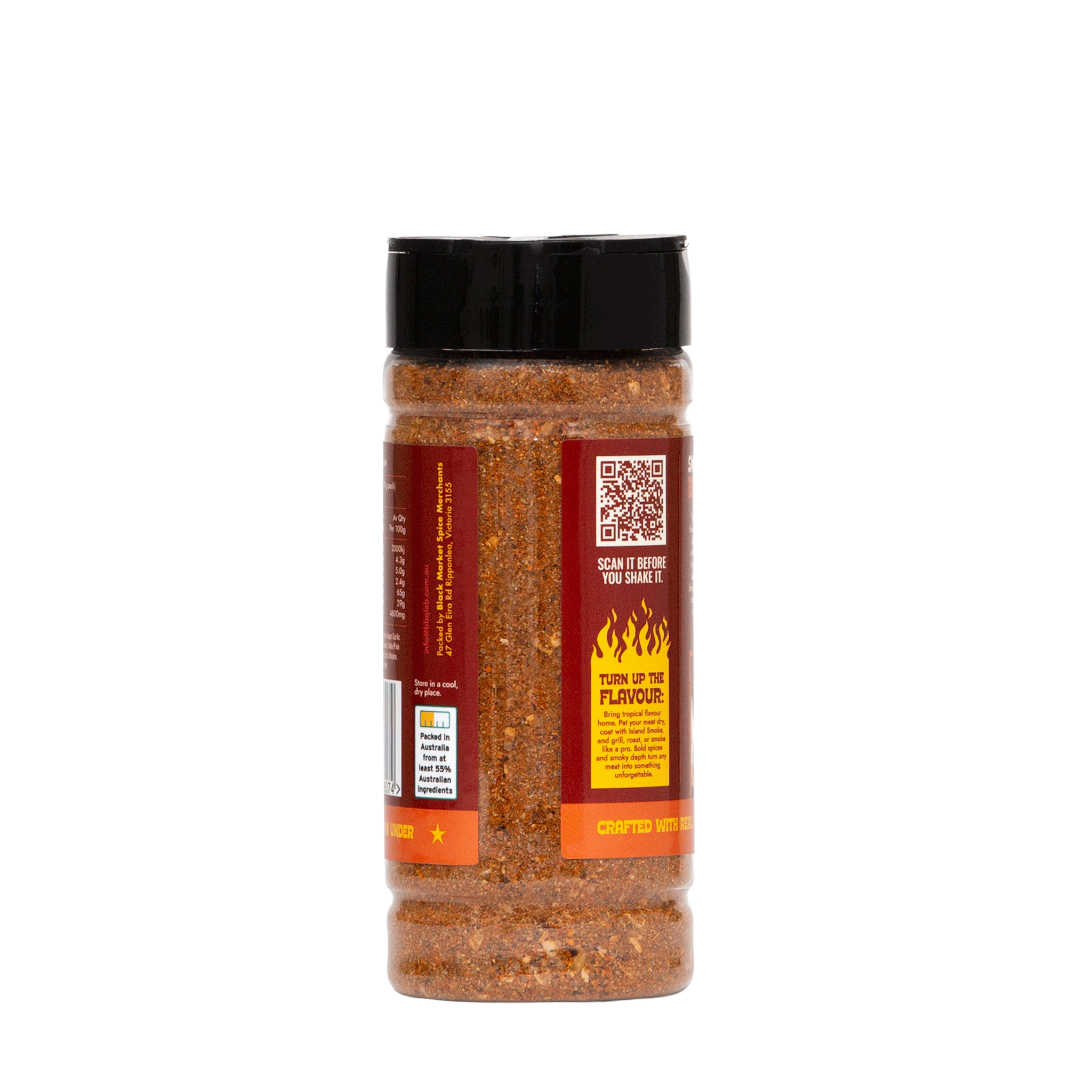 BBQ Lab Island Smoke rub showing granule texture