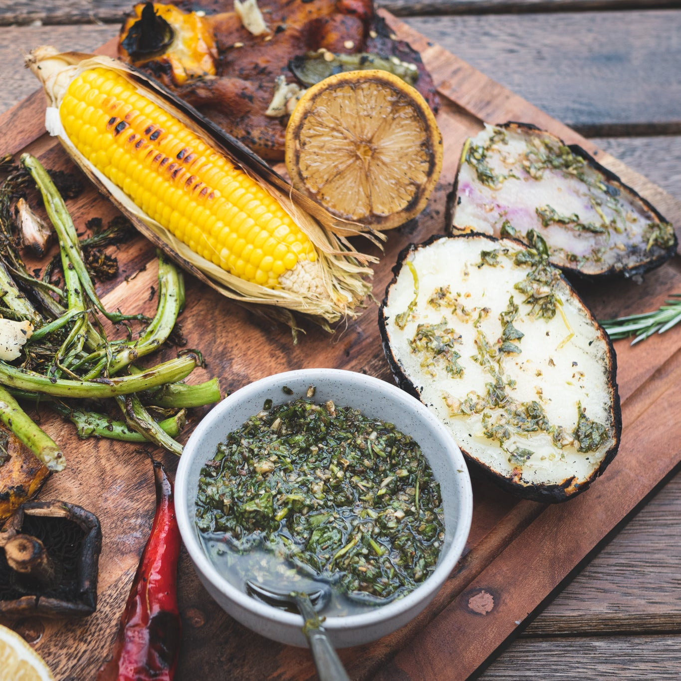 Jimmy Chimichurri fresh Argentinian chimichurri in use