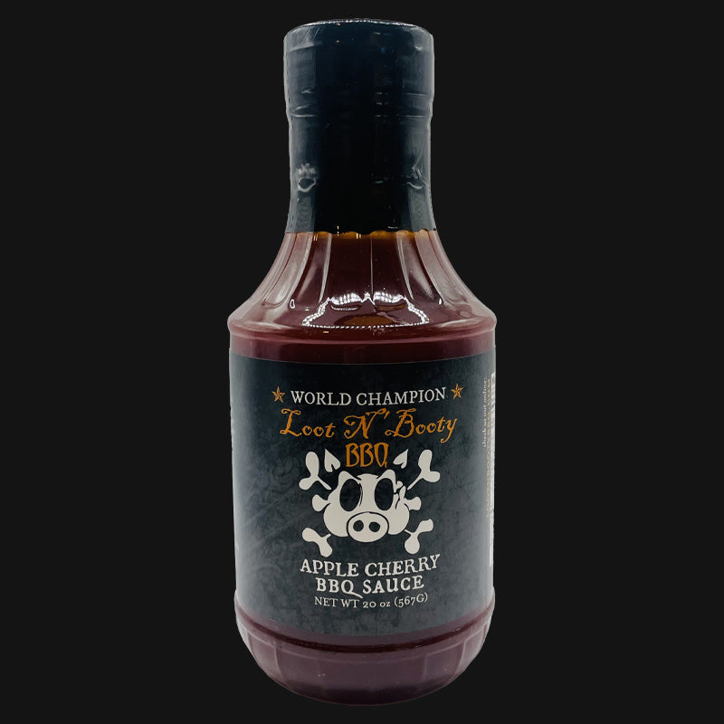 Loot N Booty Apple Cherry BBQ Sauce 567g bottle - front