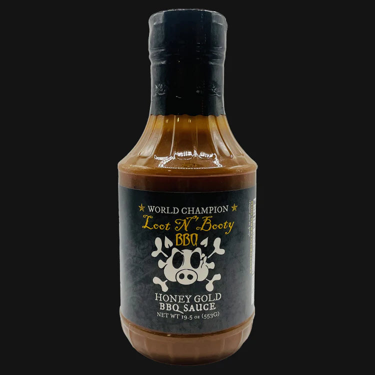Loot N’ Booty Honey Gold BBQ Sauce 553g bottle - mustard-based sweet & tangy
