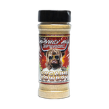 Heavenly Hell Cocaine Cowboy garlic butter mushroom all-purpose rub 150g — front of the shaker on transparent background