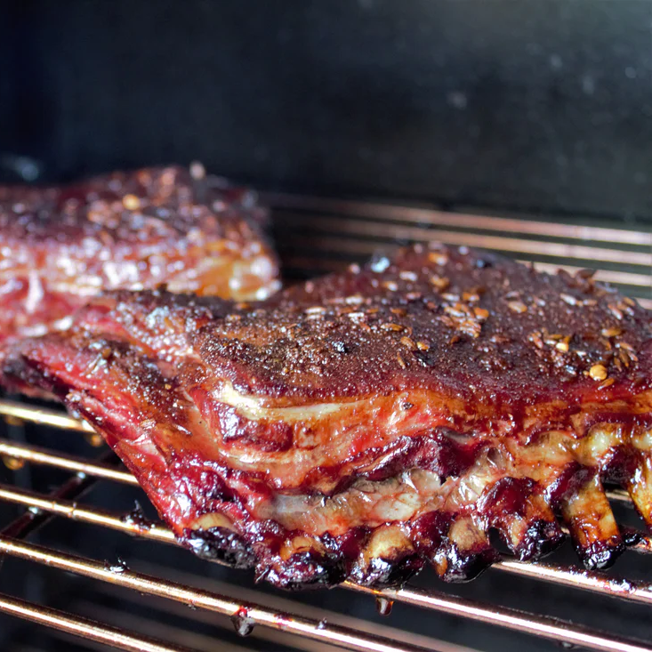 Smoky spice-rubbed ribs on the grill