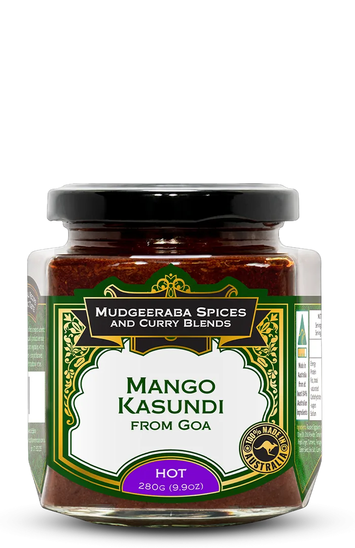 Mudgeeraba Spices Mango Kasundi from Goa Hot 280g jar