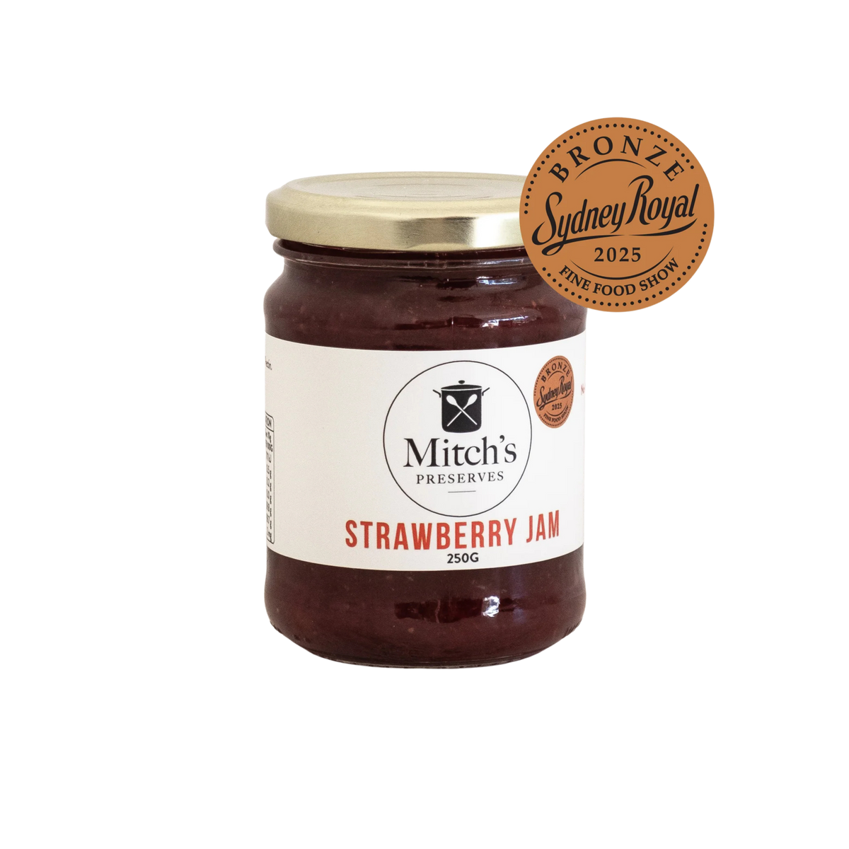 Mitch's Preserves Strawberry Jam 250g jar