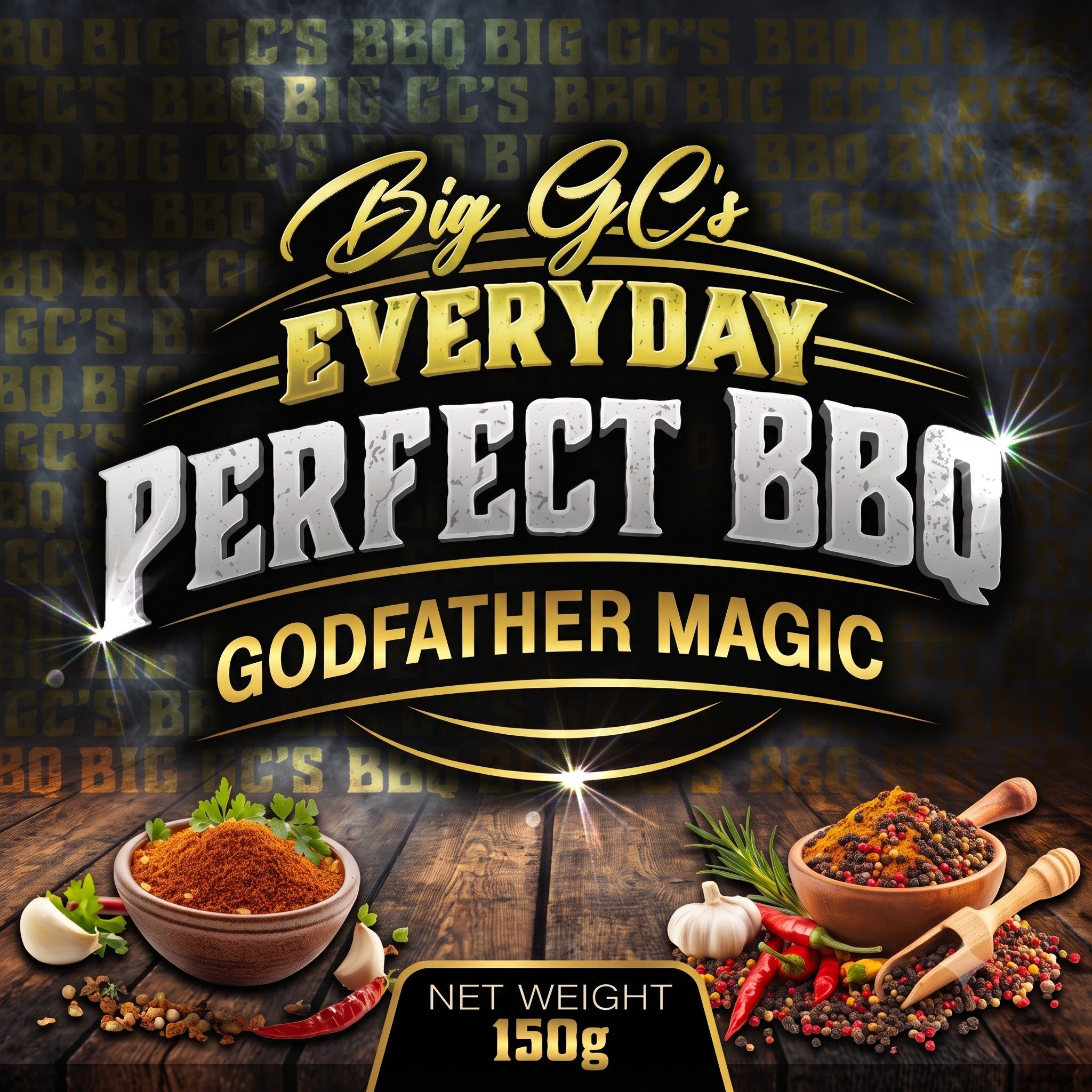 Big GC's Godfather Magic all-purpose rub 150g — official label artwork
