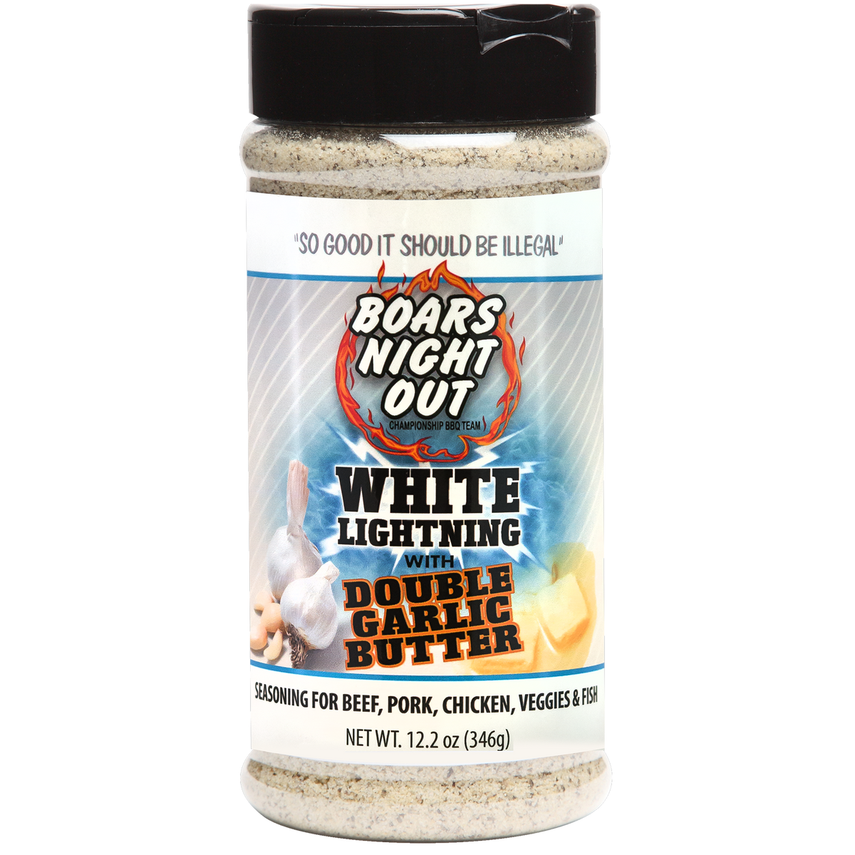 BOARS NIGHT OUT: White Lightning Double Garlic Butter | Garlic Butter Seasoning | 346g