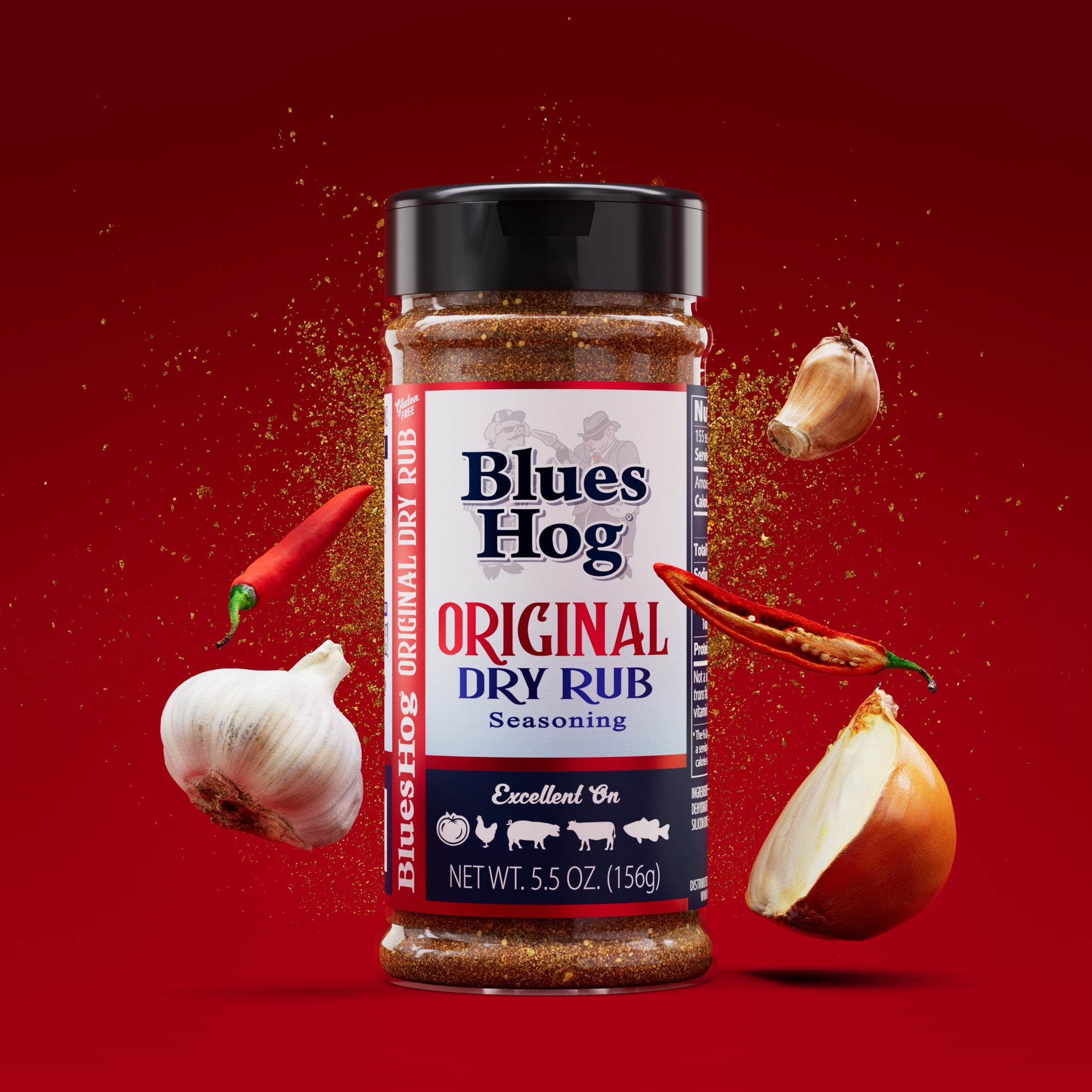 Blues Hog Original Dry Rub Seasoning 156g — front of the shaker bottle