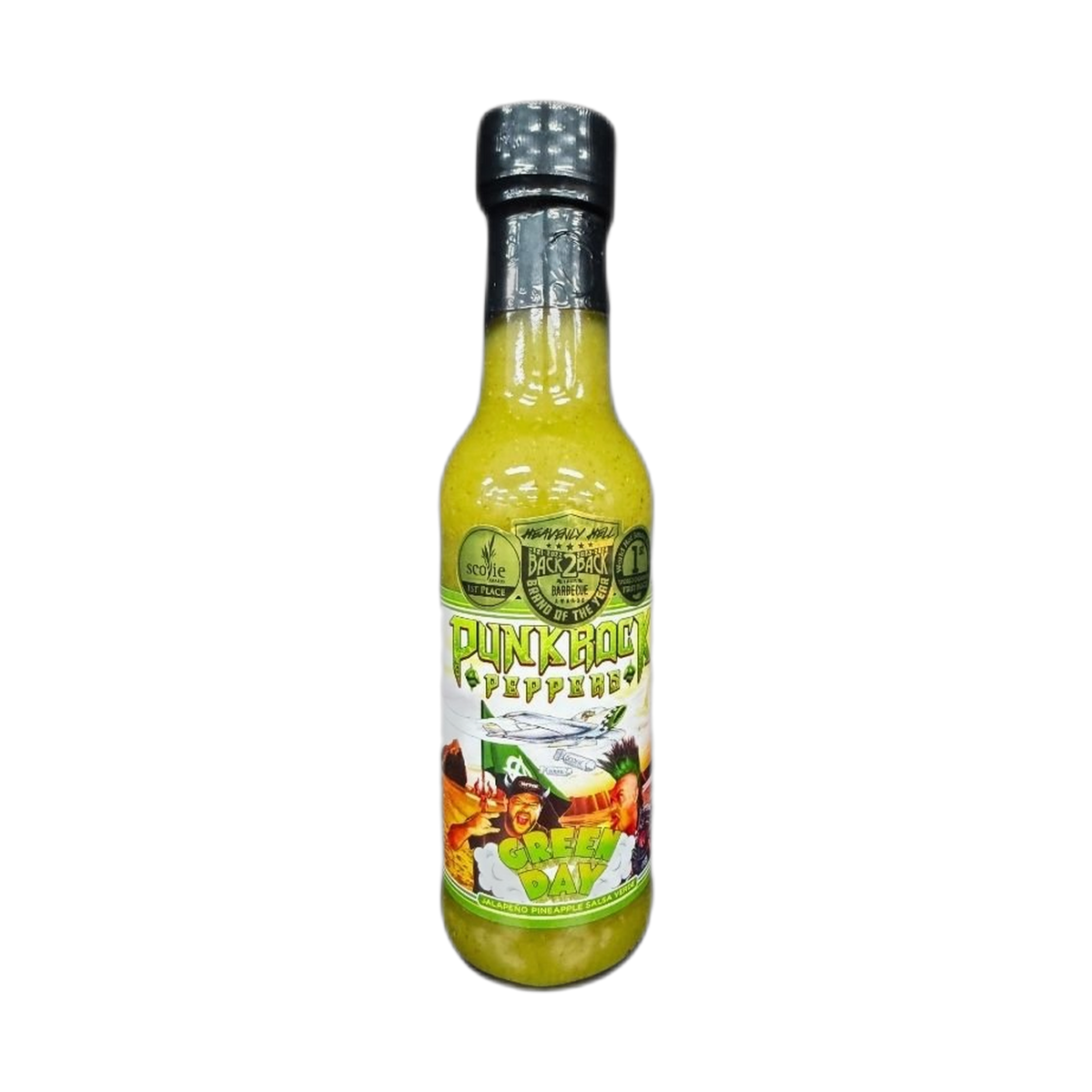 Punk Rock Peppers Green Day Jalapeño Pineapple Salsa Verde Hot Sauce 150ml bottle