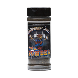 Heavenly Hell Pistol Powder espresso beef rub 150g — front of the shaker on transparent background