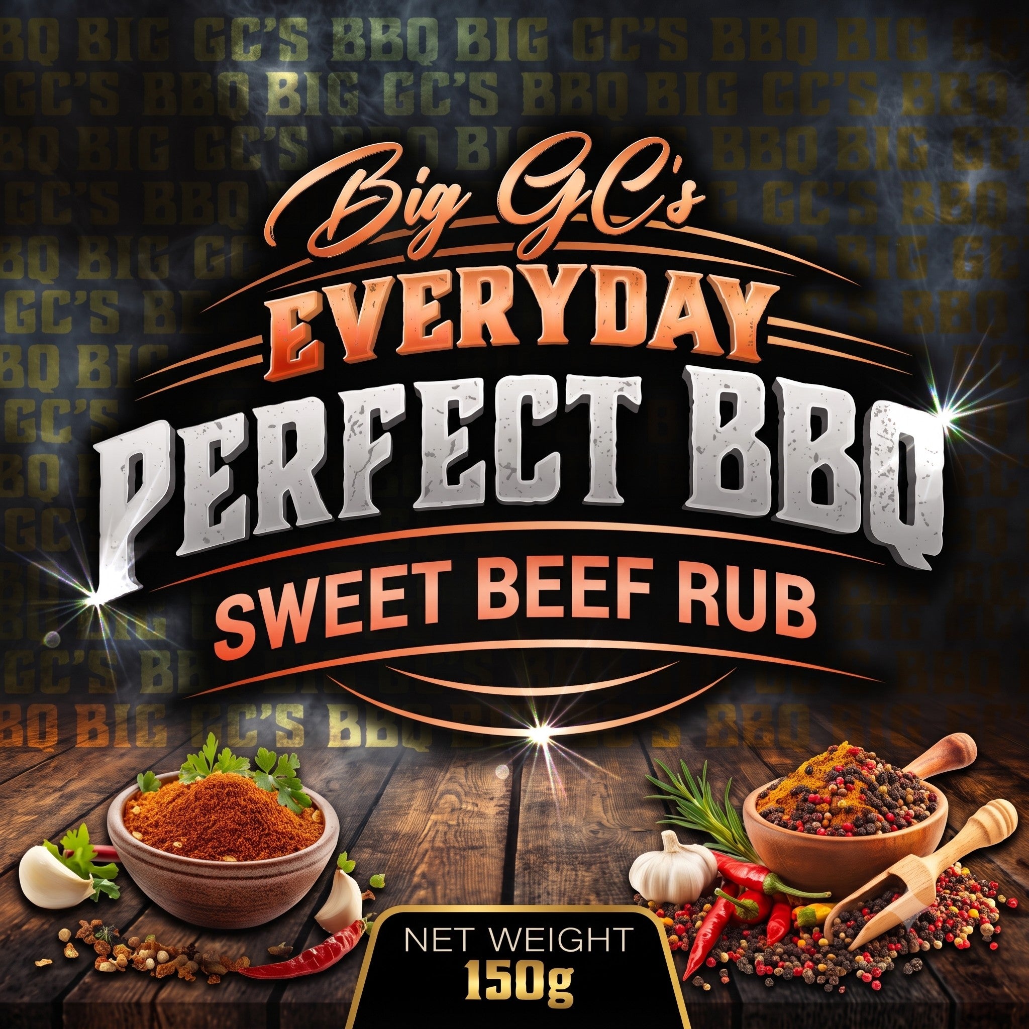 Big GC's Sweet Beef Rub 150g — official label artwork