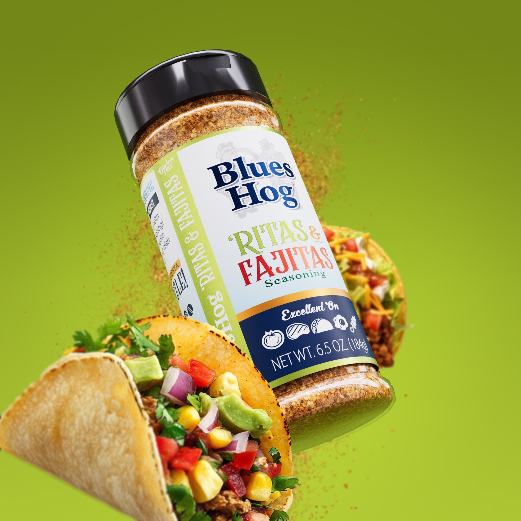 Blues Hog 'Ritas & Fajitas Seasoning — sizzling fajitas