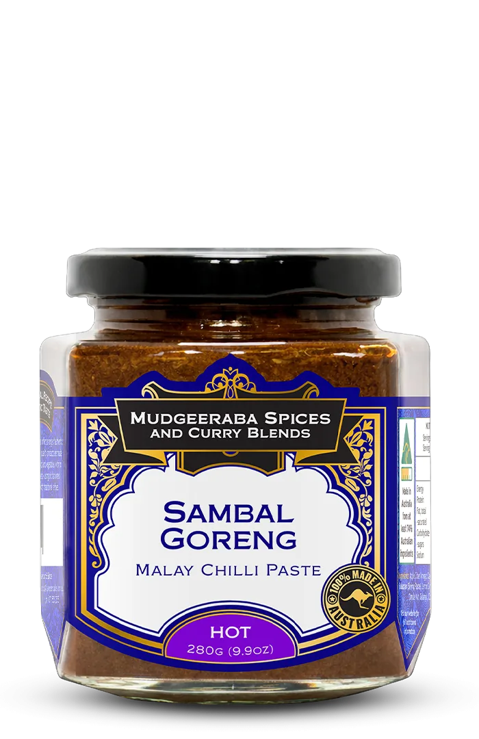 Mudgeeraba Spices Sambal Goreng Malay Chilli Paste Hot 280g jar