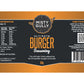 Misty Gully Burger Seasoning label