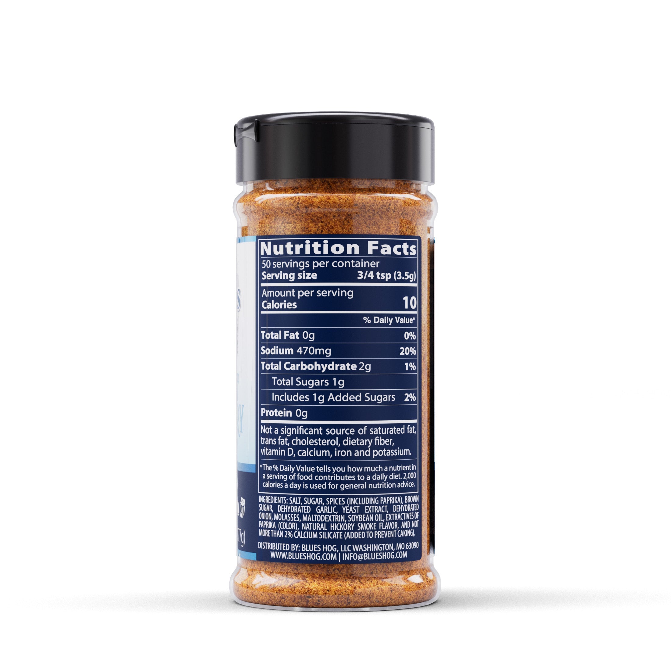 Blues Hog Sweet & Savory Seasoning — ingredients and nutrition panel
