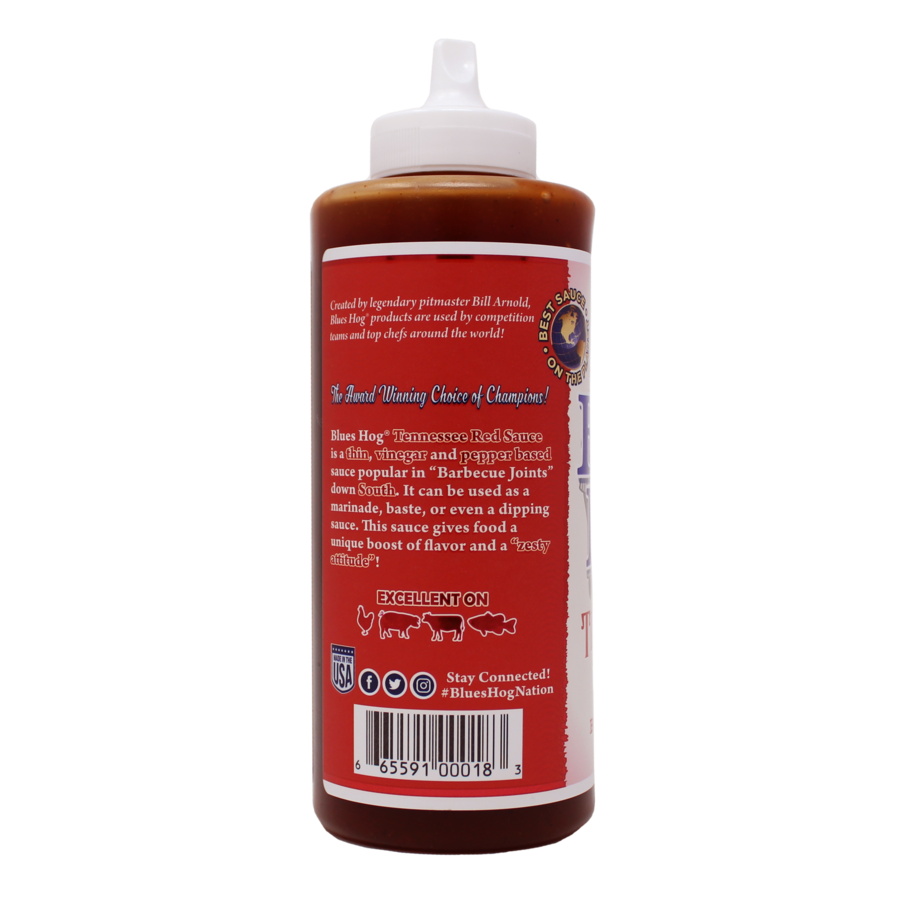 Blues Hog Tennessee Red BBQ Sauce 652g — side label with product details