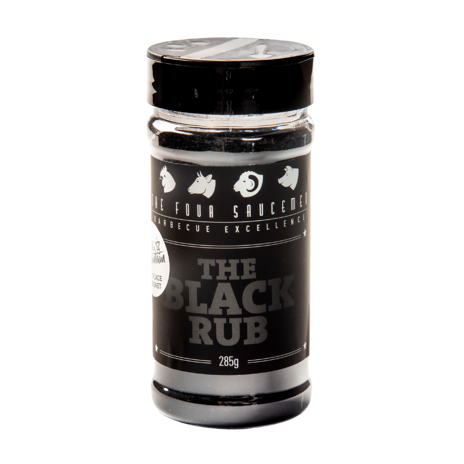 FOUR SAUCEMEN The Black Rub 300g front of jar