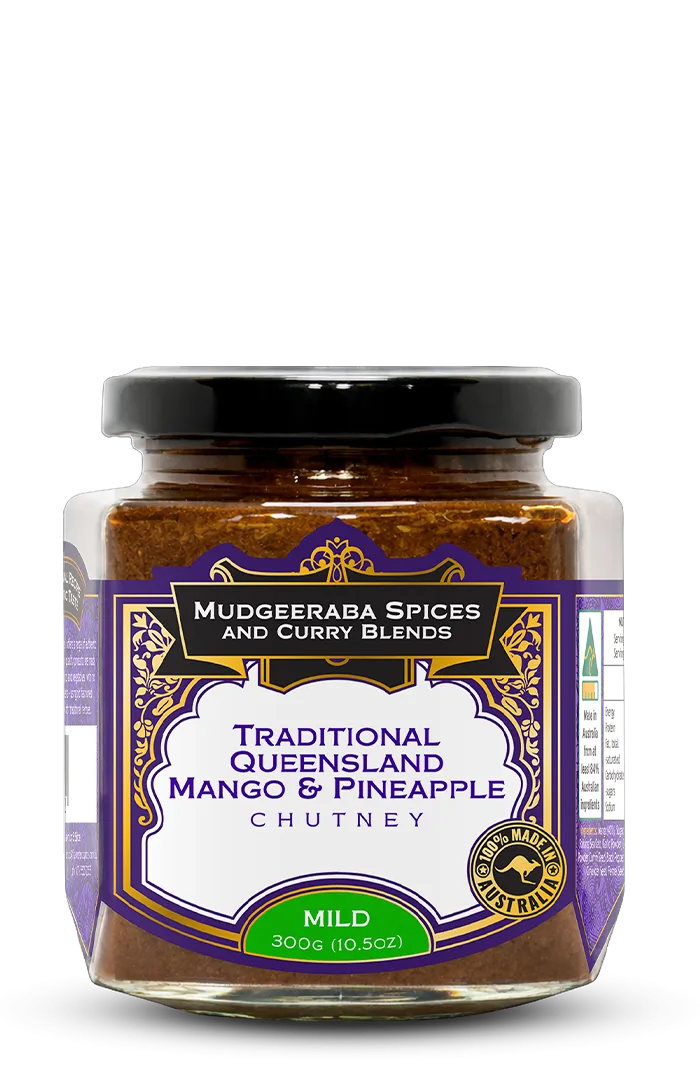 Mudgeeraba Spices Traditional Queensland Mango and Pineapple Chutney Mild 300g jar