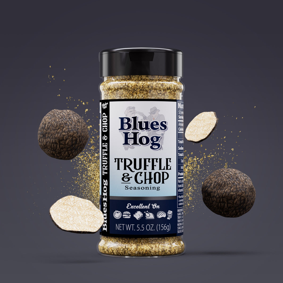 Blues Hog Truffle & Chop Seasoning 156g — front of the shaker bottle