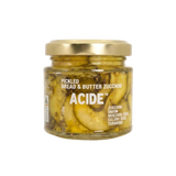 ACIDE Bread & Butter Zucchini Pickles 125g pickle, front of jar on transparent background