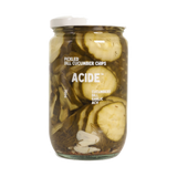 ACIDE Dill Cucumber Chips pickle, front of jar on transparent background