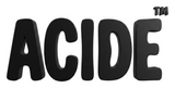 ACIDE 3D frosted logo, glossy black wordmark on transparent background