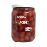 ACIDE Mulled Wine Pickled Grapes 500g, front of jar on transparent background
