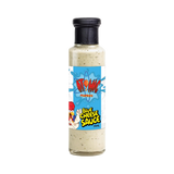 Atomic Chicken Blue Cheese Sauce 250ml, front of bottle on transparent background