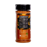 Butchers Axe El Hacha Tex-Mex seasoning 165g shaker, ingredients and nutrition panel, transparent background