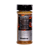 Butchers Axe Gyros rotisserie seasoning 180g shaker, ingredients and nutrition panel, transparent background