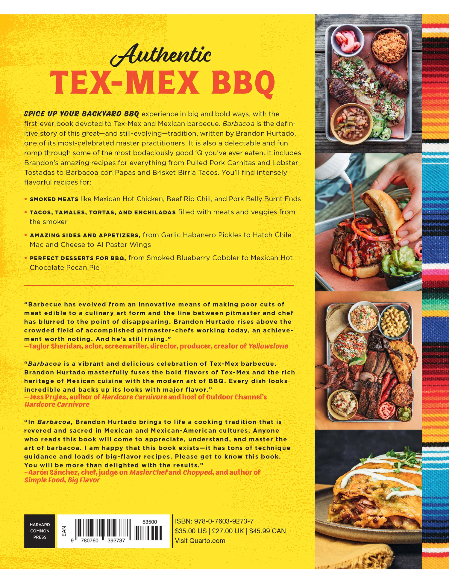 Barbacoa by Brandon Hurtado hardback cookbook — back cover
