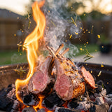 Barbecue Mafia On the Lamb BBQ Rub — lamb chops flame-grilled over open coals
