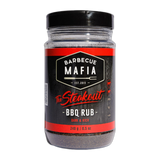 Barbecue Mafia The Steakout BBQ Rub 240g beef rub — front of shaker on transparent background