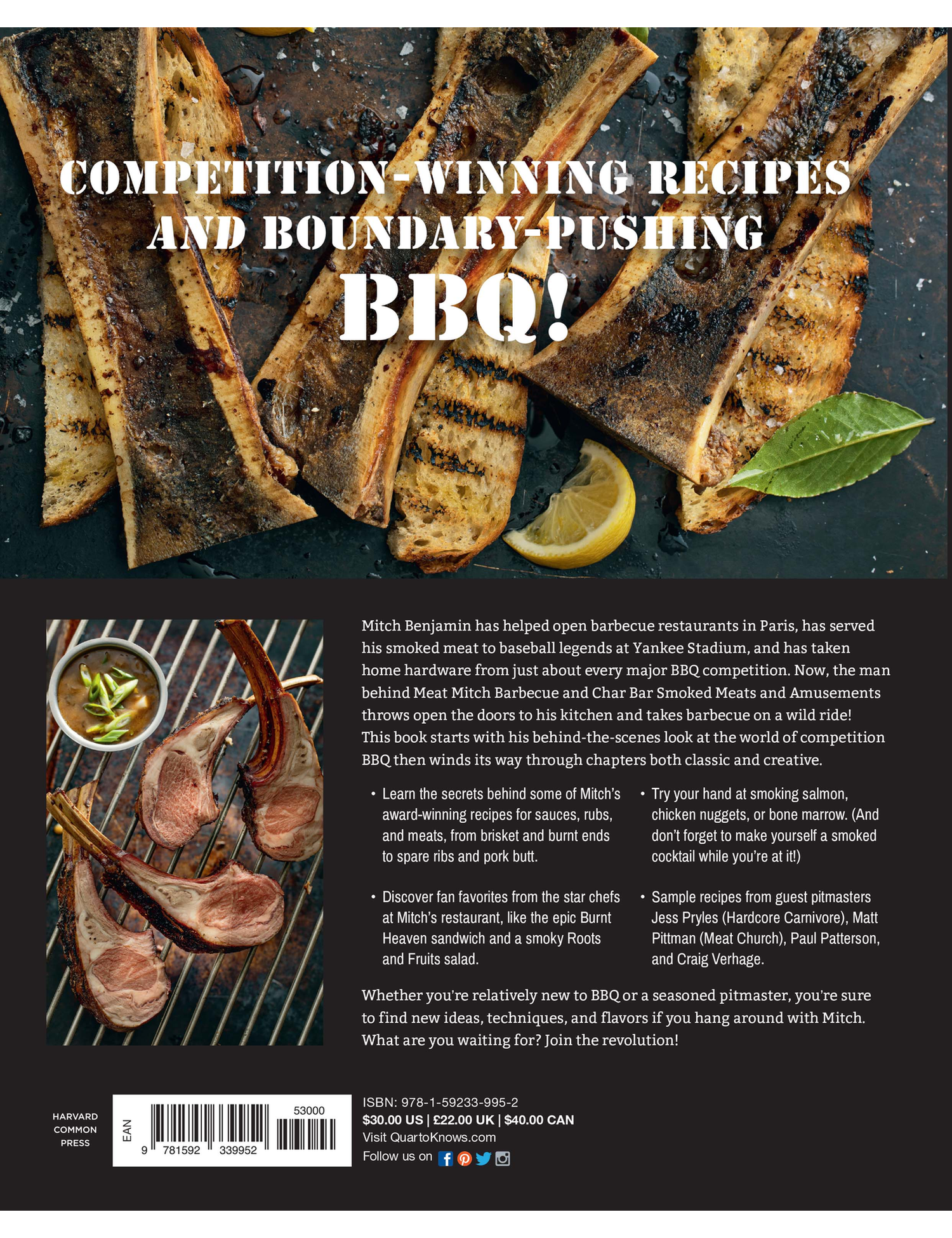 BBQ Revolution by Mitch Benjamin hardback cookbook — back cover
