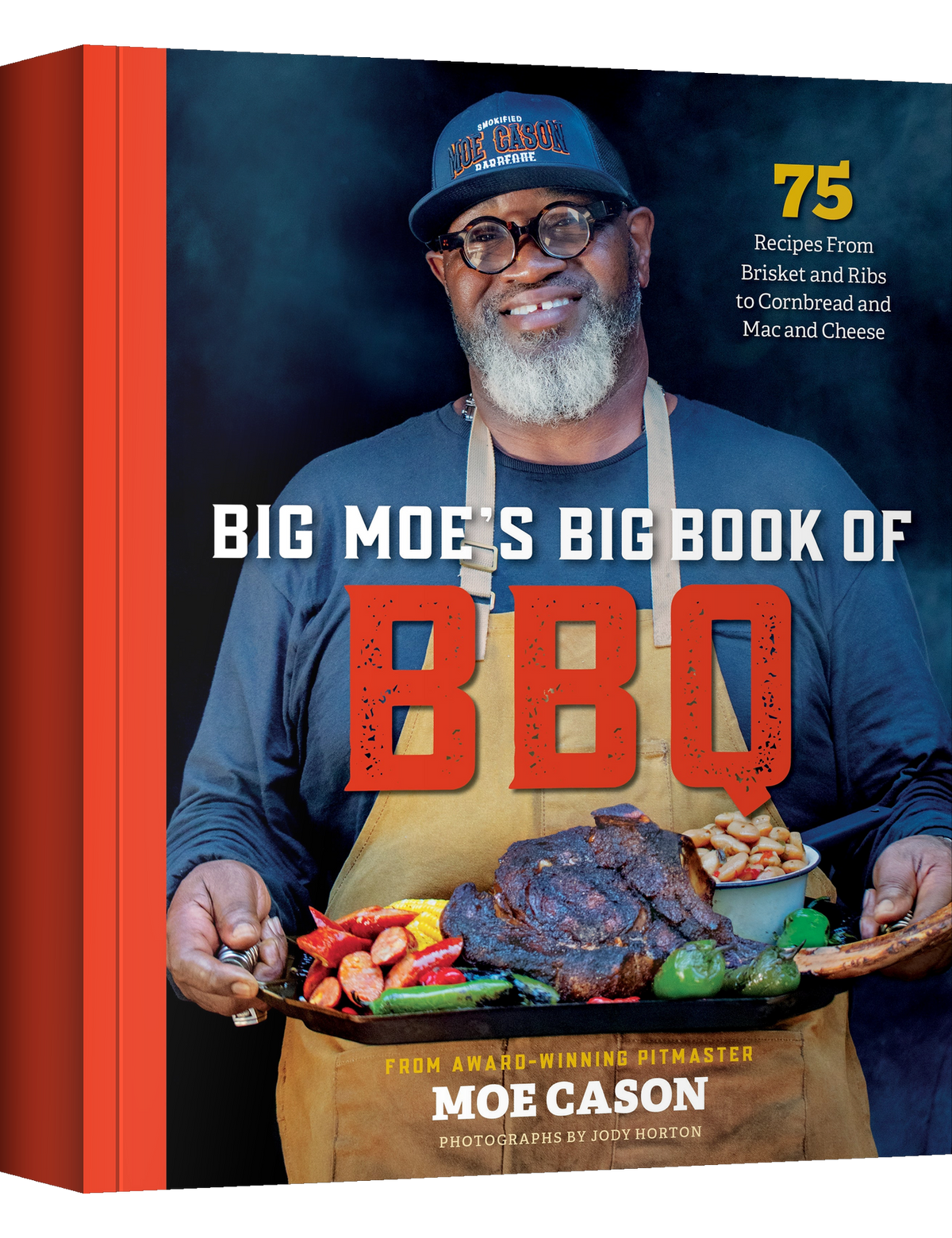 Big Moe's Big Book of BBQ by Moe Cason hardback cookbook — front cover