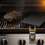 Republic Black Out gluten-free BBQ rub - action lifestyle shot