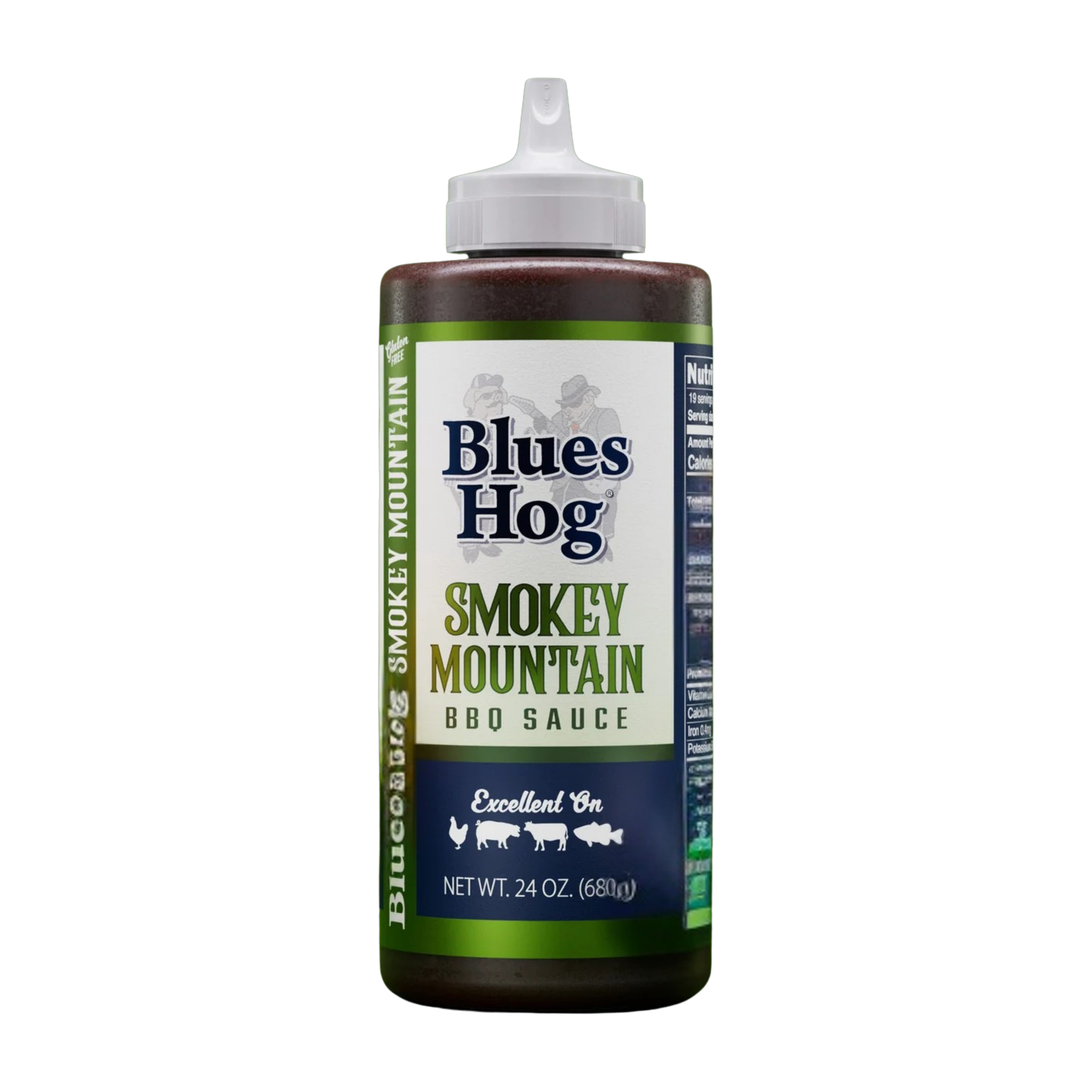 Blues Hog Smokey Mountain BBQ Sauce 680g squeeze bottle — front label, transparent cutout