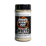 Boars Night Out White Lightning 411g shaker, transparent front view