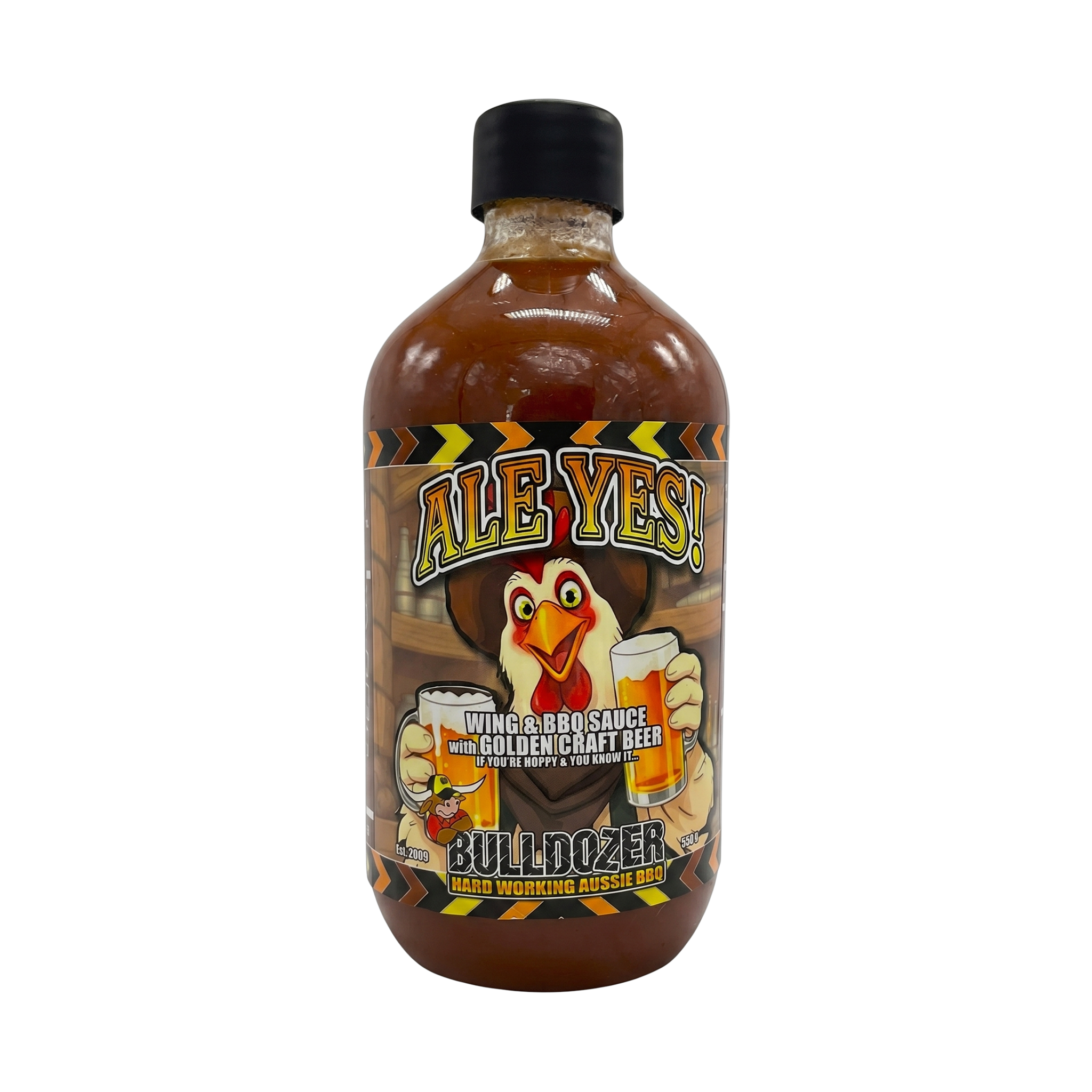 Bulldozer BBQ Oh, Ale YES! BBQ Sauce front