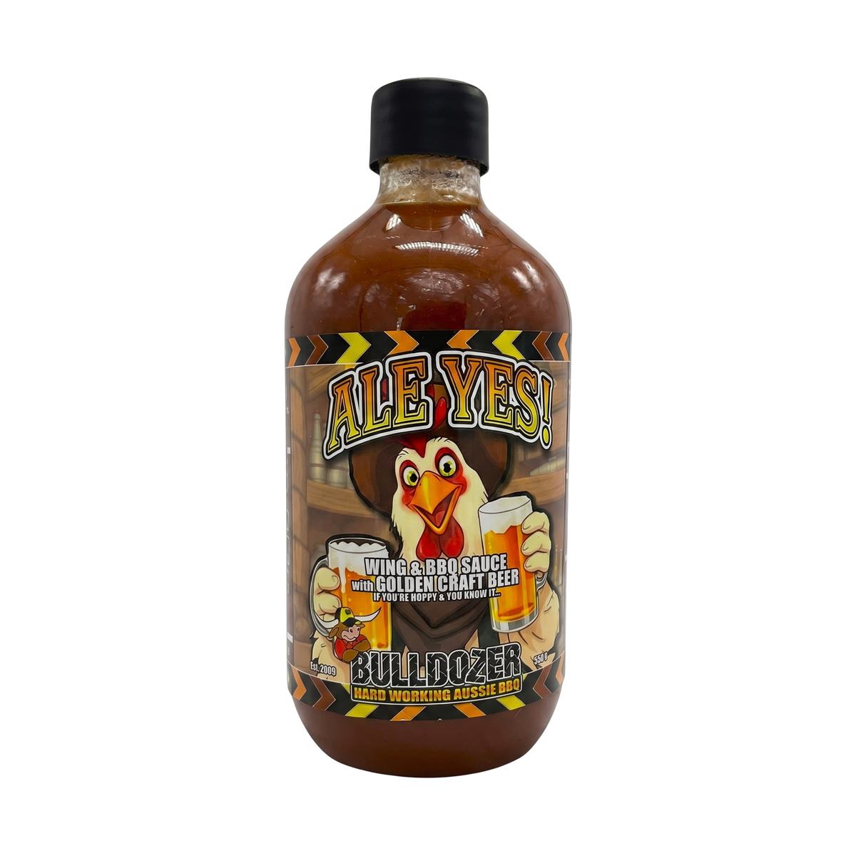 Bulldozer BBQ Oh, Ale YES! BBQ Sauce front
