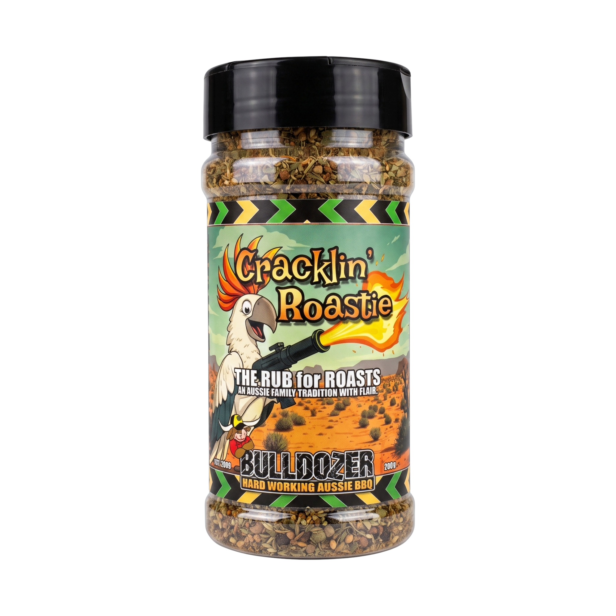 Bulldozer BBQ Cracklin' Roastie Roast Rub 200g front