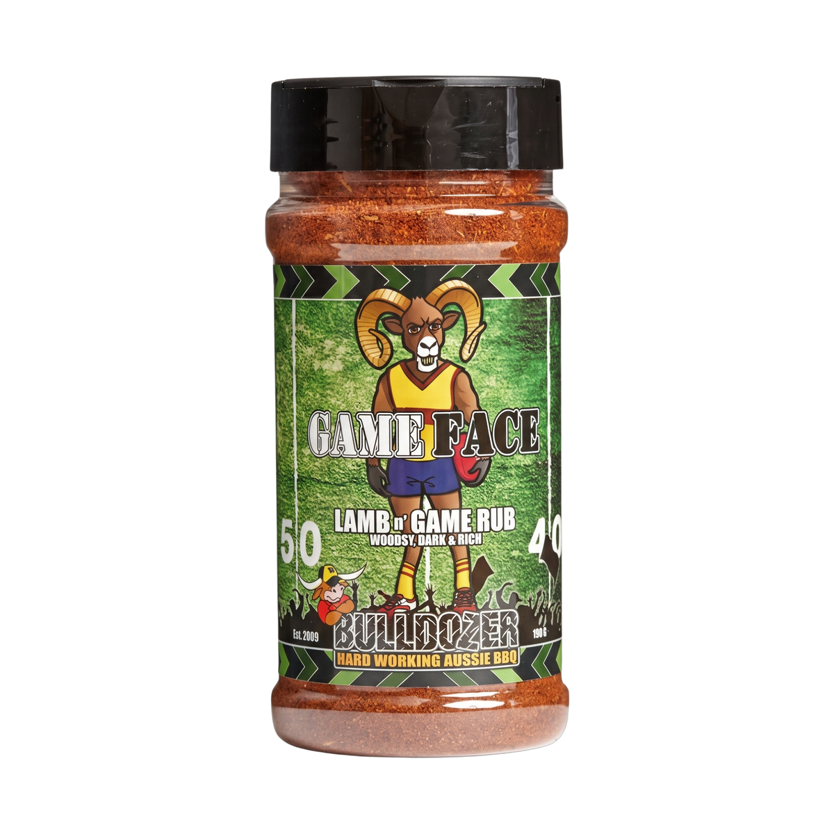 Bulldozer BBQ Game Face Lamb & Game Rub front